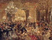 Adolph von Menzel The Dinner at the Ball oil on canvas